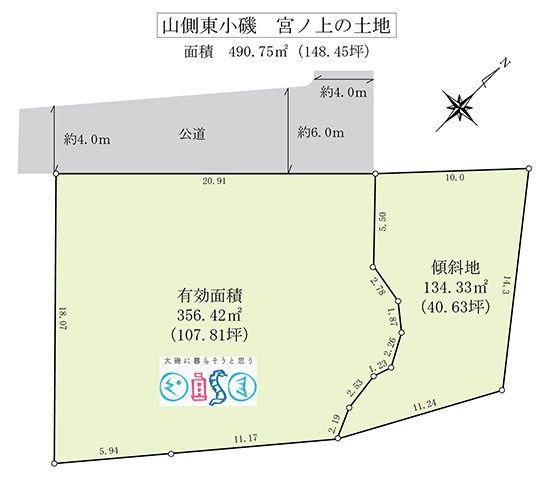 大磯町東小磯の土地（売地）