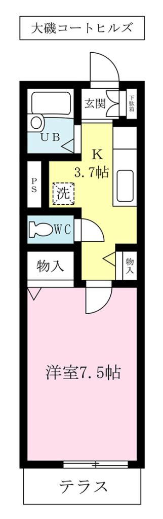大磯の駅に近いアパート「コートヒルズ」